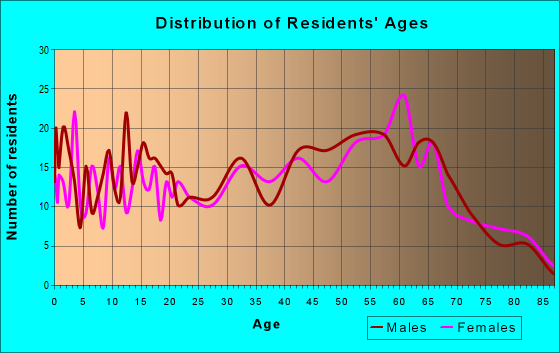 Age and Sex of Residents in zip code 28020