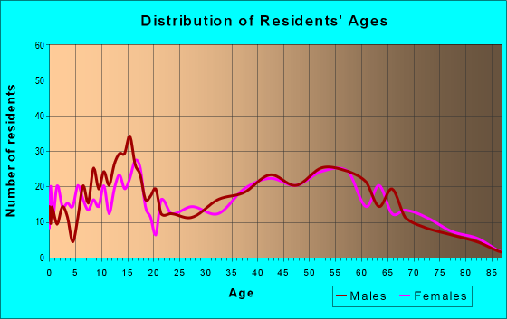 Age and Sex of Residents in zip code 28071
