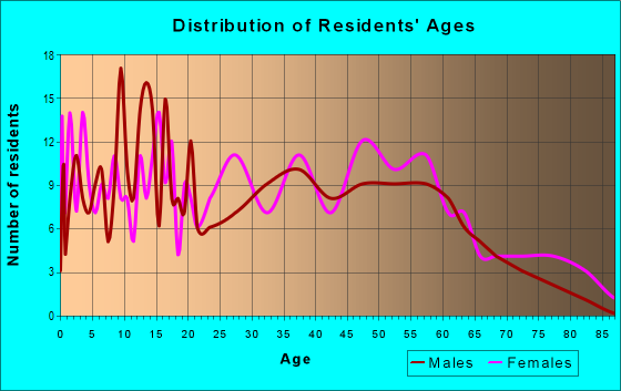 Age and Sex of Residents in zip code 28072