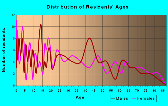 Age and Sex of Residents in zip code 28076