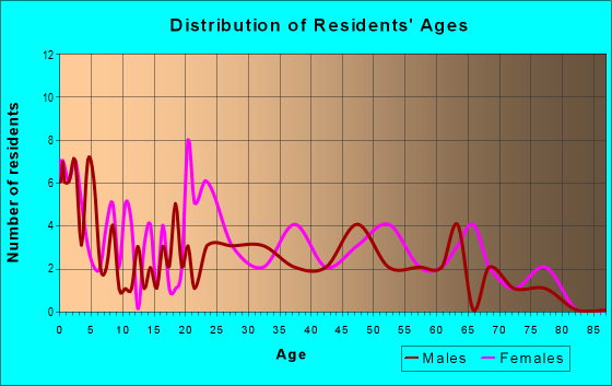 Age and Sex of Residents in zip code 28077