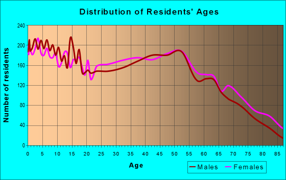 Age and Sex of Residents in zip code 28081