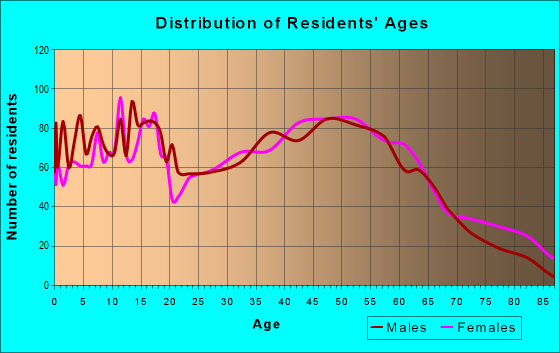 Age and Sex of Residents in zip code 28138