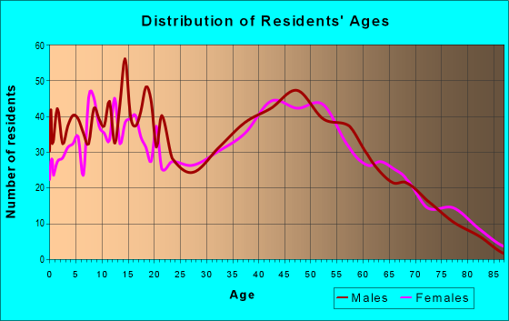 Age and Sex of Residents in zip code 28163
