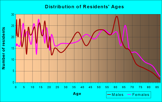 Age and Sex of Residents in zip code 28385