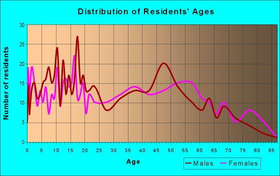 Age and Sex of Residents in zip code 28393