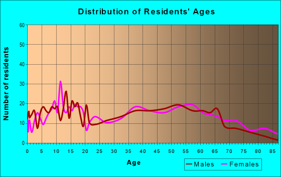 Age and Sex of Residents in zip code 28395