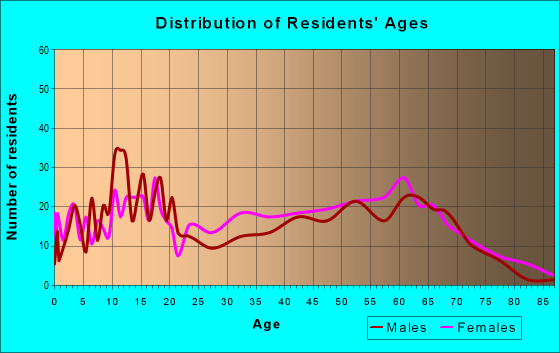 Age and Sex of Residents in zip code 28396