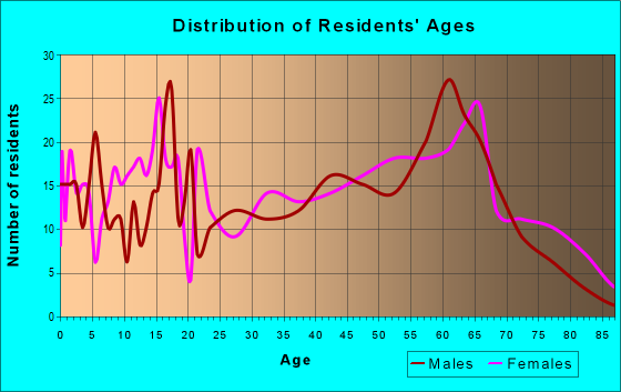 Age and Sex of Residents in zip code 28450