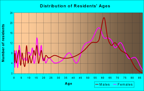 Age and Sex of Residents in zip code 28510