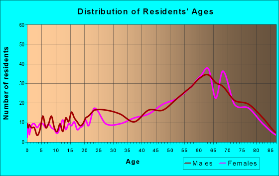 Age and Sex of Residents in zip code 28512