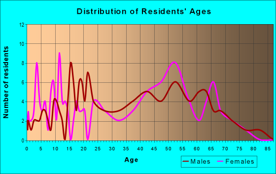 Age and Sex of Residents in zip code 28528