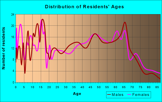 Age and Sex of Residents in zip code 28606