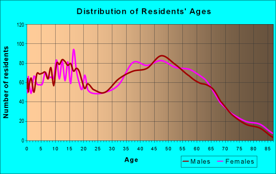 Age and Sex of Residents in zip code 28610