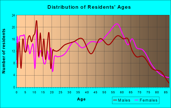 Age and Sex of Residents in zip code 28617