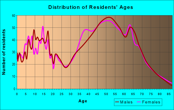 Age and Sex of Residents in zip code 28673