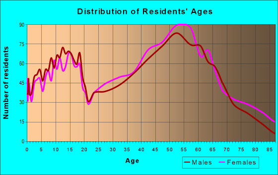Age and Sex of Residents in zip code 28730