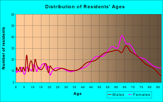 Age and Sex of Residents in zip code 28741