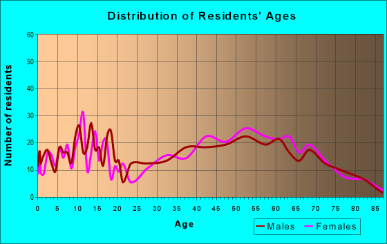Age and Sex of Residents in zip code 28742