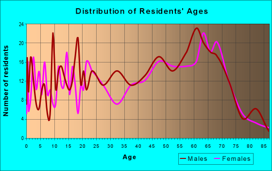 Age and Sex of Residents in zip code 28747