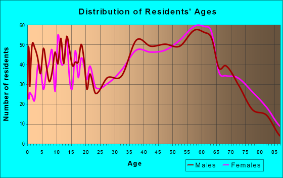 Age and Sex of Residents in zip code 28762