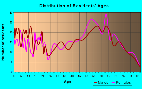 Age and Sex of Residents in zip code 28763