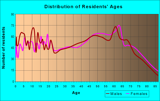 Age and Sex of Residents in zip code 28771