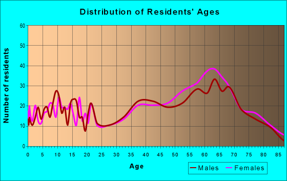 Age and Sex of Residents in zip code 28773