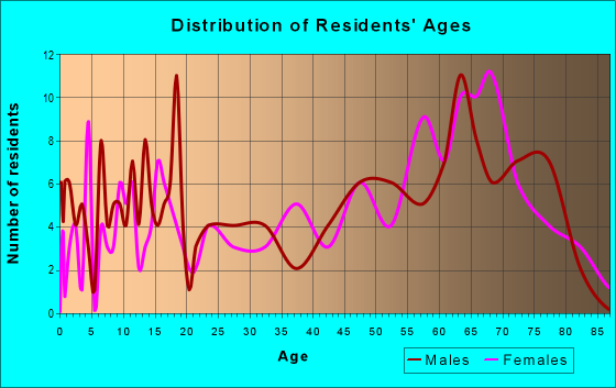 Age and Sex of Residents in zip code 28781
