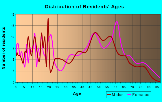 Age and Sex of Residents in zip code 29031