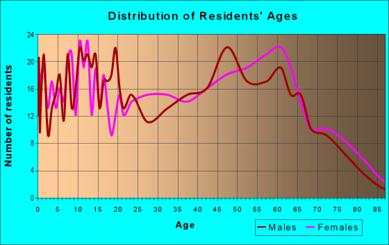 Age and Sex of Residents in zip code 29137