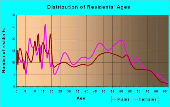 Age and Sex of Residents in zip code 29163