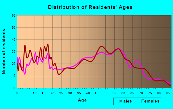 Age and Sex of Residents in zip code 29374