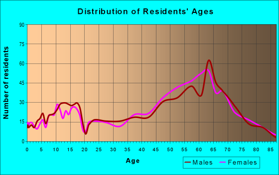 Age and Sex of Residents in zip code 29451