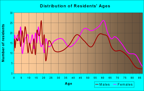 Age and Sex of Residents in zip code 29563