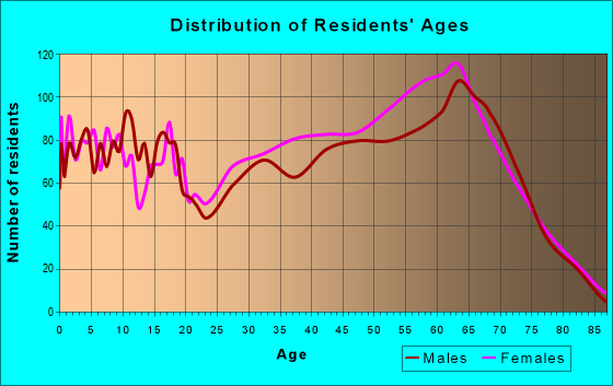 Age and Sex of Residents in zip code 29568