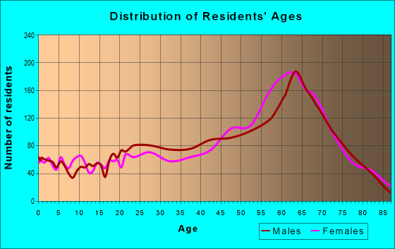 Age and Sex of Residents in zip code 29582