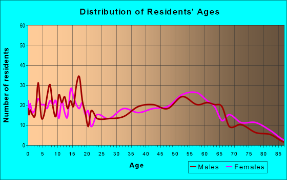 Age and Sex of Residents in zip code 29638