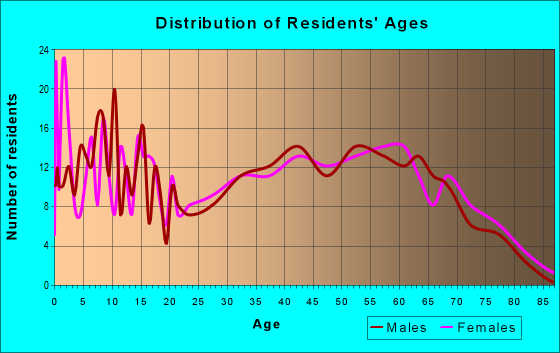 Age and Sex of Residents in zip code 30641