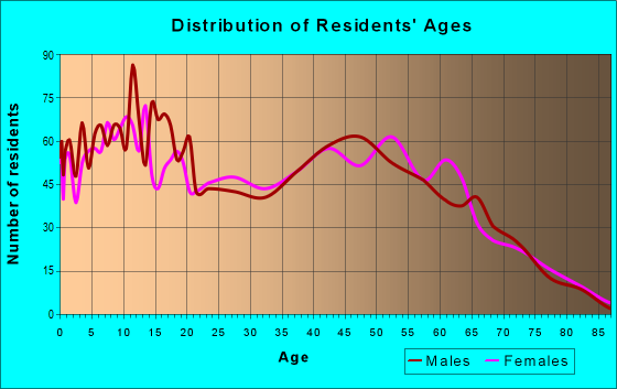 Age and Sex of Residents in zip code 32040