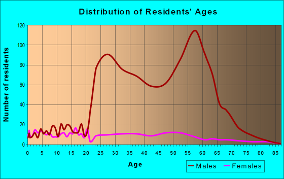 Age and Sex of Residents in zip code 32083