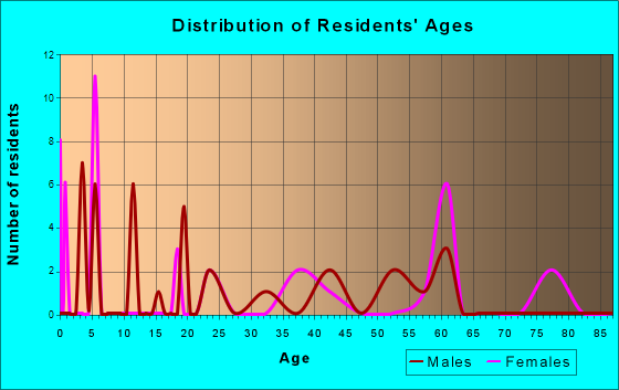 Age and Sex of Residents in zip code 32138