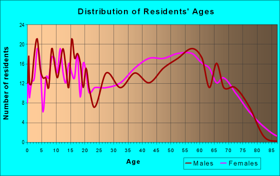 Age and Sex of Residents in zip code 37809