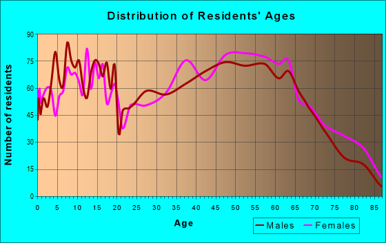 Age and Sex of Residents in zip code 37840