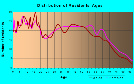 Age and Sex of Residents in zip code 37841