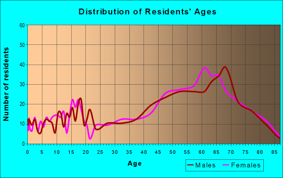 Age and Sex of Residents in zip code 38256