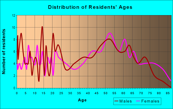 Age and Sex of Residents in zip code 38481