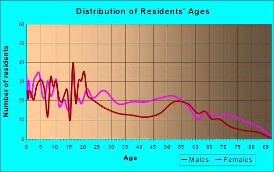 Age and Sex of Residents in zip code 38737