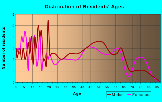 Age and Sex of Residents in zip code 38848