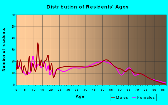 Age and Sex of Residents in zip code 40142